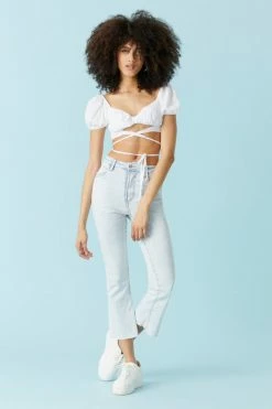 Stitches Ladies Refuge Light Wash Cropped Kick Flare Jean Refuge Jeans