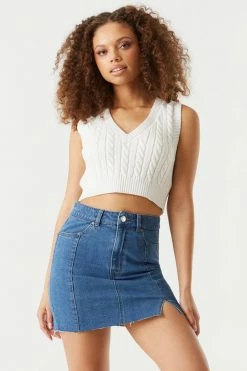 Stitches Ladies Refuge High-Rise Distressed Denim Mini Skirt