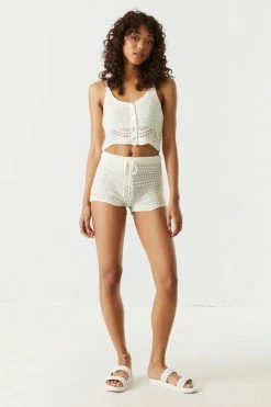 Stitches Ladies High-Rise Crochet Short Bottoms