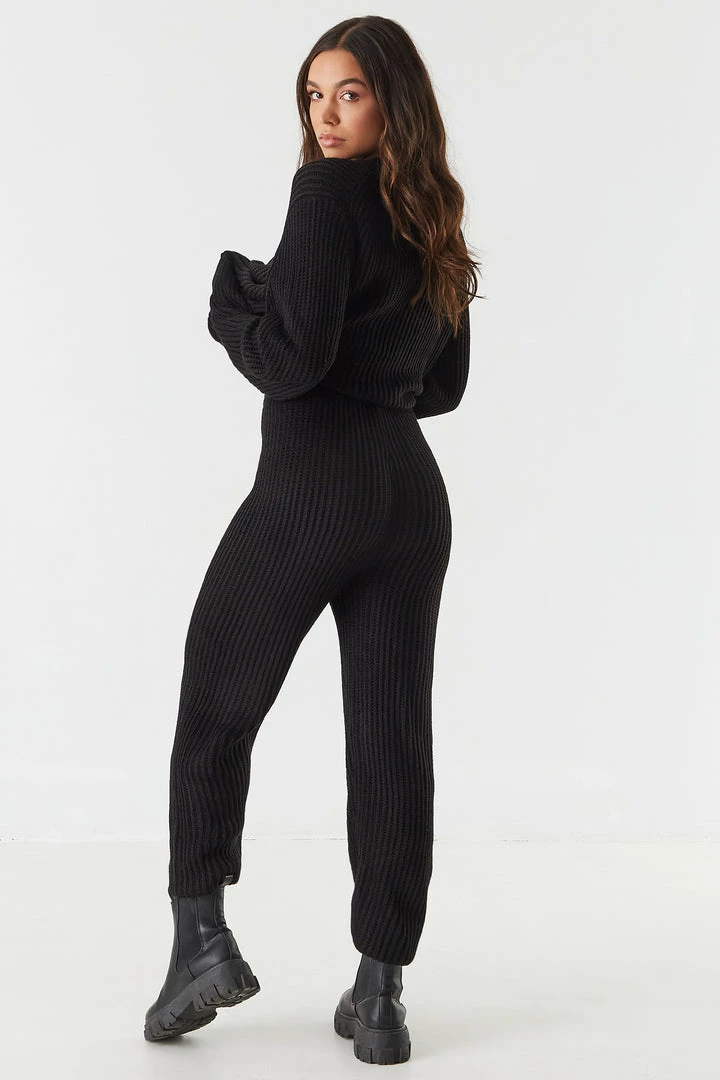 Stitches Ladies Ribbed Knit Jogger 3 Stitches Ladies Ribbed Knit Jogger