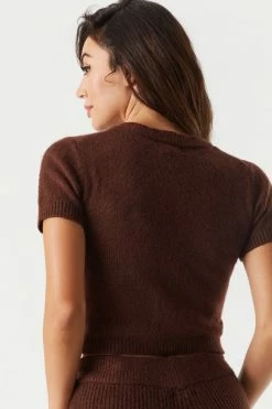 Stitches Ladies Tops Knit Short Sleeve Cropped Cardigan