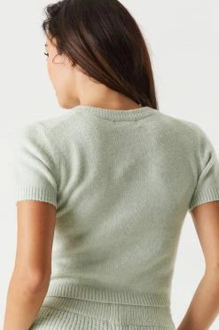 Stitches Ladies Tops Knit Short Sleeve Cropped Cardigan