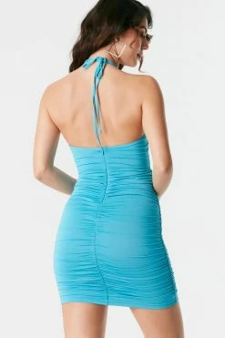 Stitches Ladies Square Ring Cut-Out Halter Neck Mini Dress Bodycon