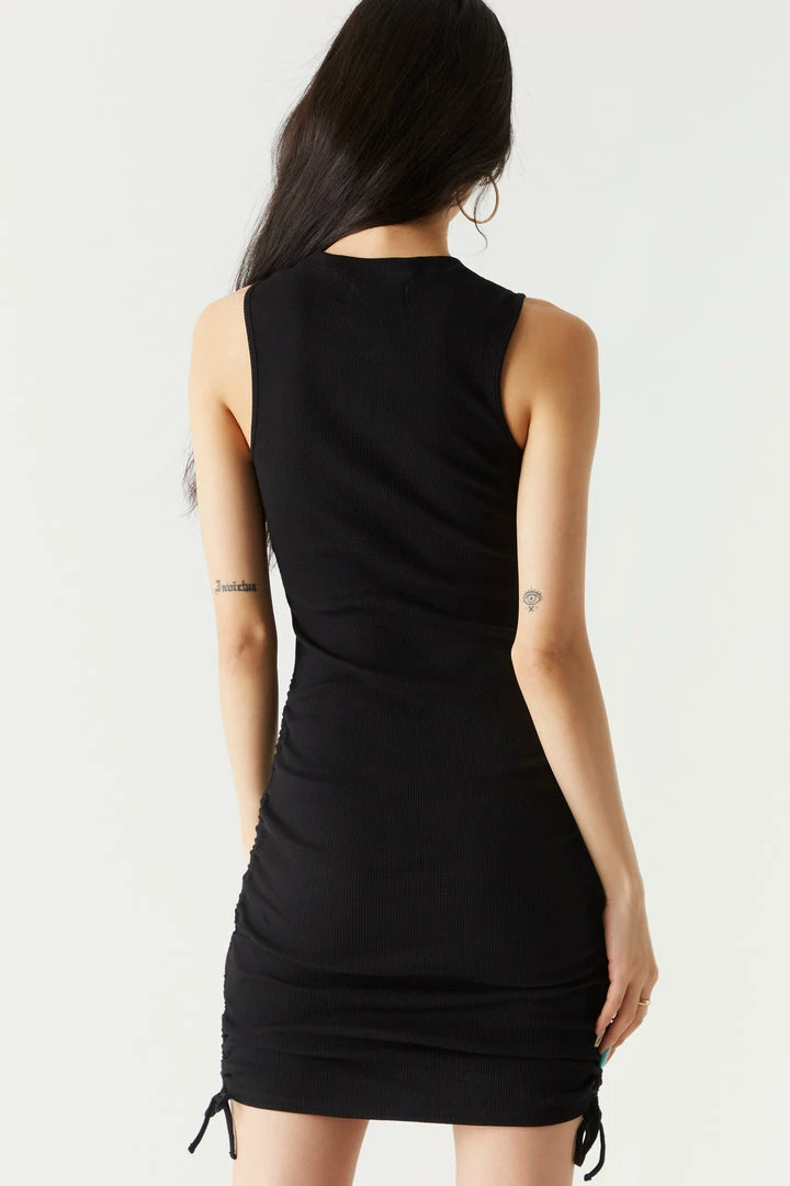 Stitches Ladies Soft Ribbed Side Ruched Muscle Cut Midi Dress 10 Stitches Ladies Soft Ribbed Side Ruched Muscle Cut Midi Dress