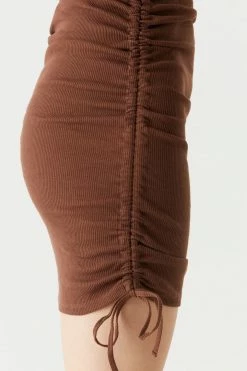 Stitches Ladies Soft Ribbed Side Ruched Muscle Cut Midi Dress 30 Stitches Ladies Soft Ribbed Side Ruched Muscle Cut Midi Dress