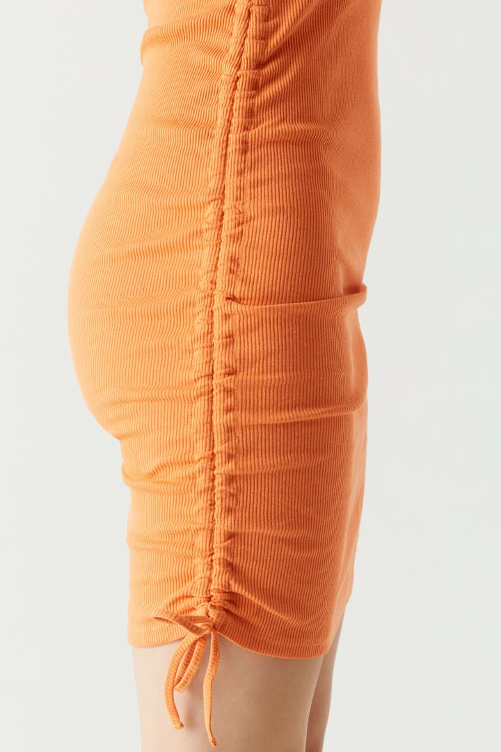 Stitches Ladies Soft Ribbed Side Ruched Muscle Cut Midi Dress 3 Stitches Ladies Soft Ribbed Side Ruched Muscle Cut Midi Dress