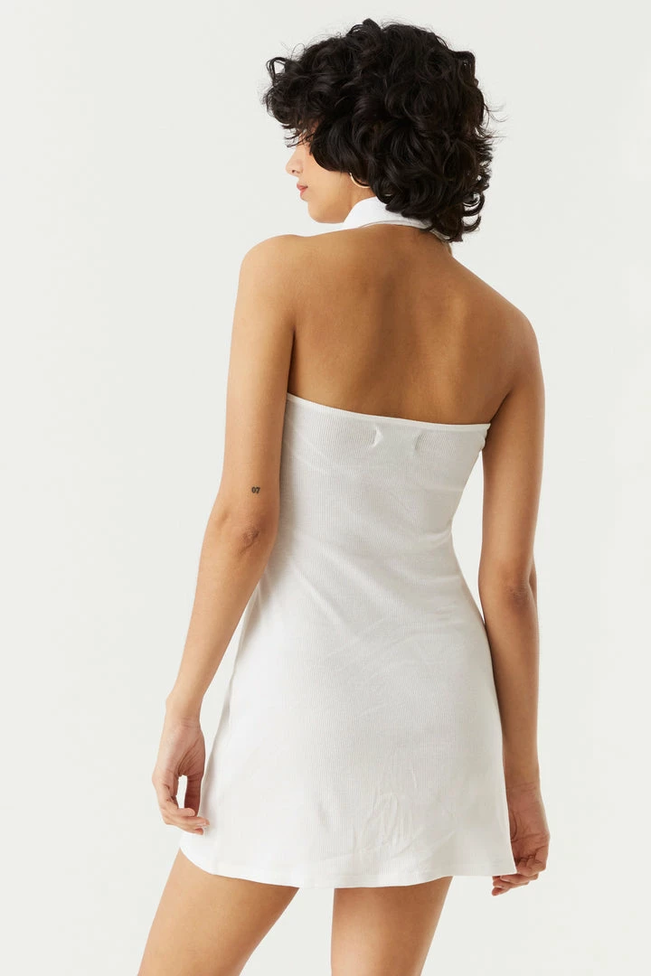 Stitches Ladies Ribbed Henley Polo Bodycon Mini Dress 11 Stitches Ladies Ribbed Henley Polo Bodycon Mini Dress