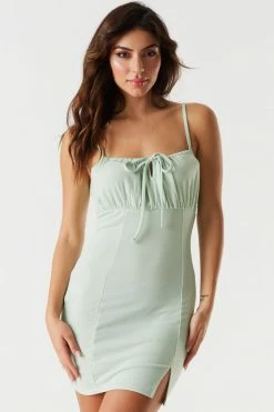 Stitches Ladies Milkmaid Self-Tie Front Cami Mini Dress