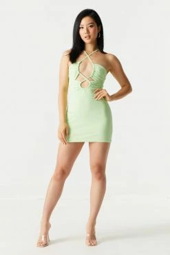 Stitches Ladies Ruched Slinky Cut-Out Mini Dress 11 Stitches Ladies Ruched Slinky Cut-Out Mini Dress
