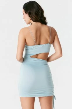 Stitches Ladies Ruched Self-Tie Side Cut-Out Mini Dress 19 Stitches Ladies Ruched Self-Tie Side Cut-Out Mini Dress