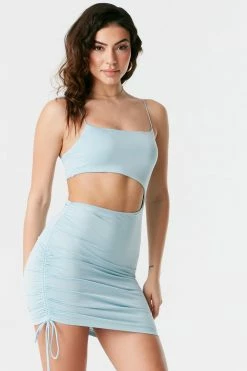 Stitches Ladies Ruched Self-Tie Side Cut-Out Mini Dress 18 Stitches Ladies Ruched Self-Tie Side Cut-Out Mini Dress