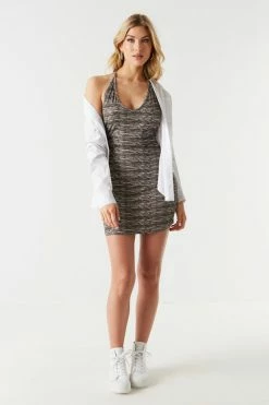 Stitches Ladies Bodycon Soft Ribbed Space Dye Halter Neck Dress