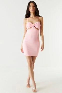 Stitches Ladies Rib Cutout Bodycon Dress