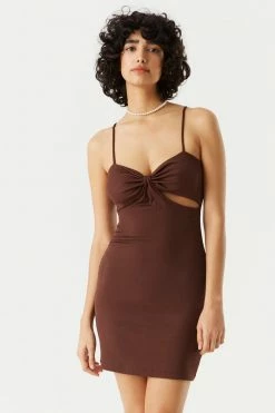 Stitches Ladies Ribbed Cut-Out Bodycon Mini Dress 18 Stitches Ladies Ribbed Cut-Out Bodycon Mini Dress