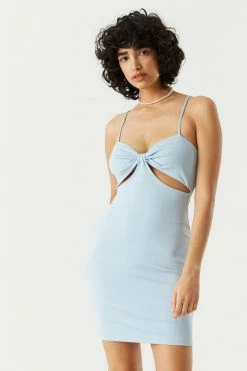 Stitches Ladies Ribbed Cut-Out Bodycon Mini Dress 24 Stitches Ladies Ribbed Cut-Out Bodycon Mini Dress