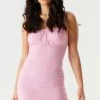 Stitches Ladies Ribbed Milkmaid Mini Dress Bodycon