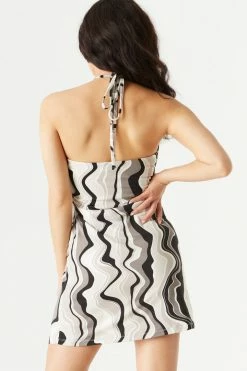 Stitches Ladies Printed A-Line Halter Neck Dress