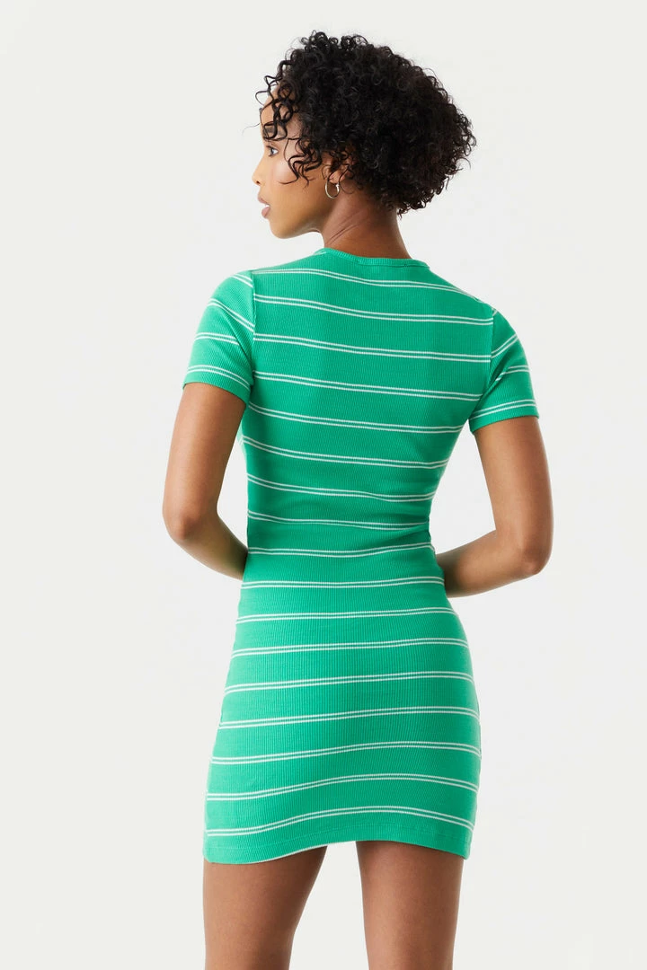Stitches Ladies Ribbed Striped Crew Neck Bodycon Dress 2 Stitches Ladies Ribbed Striped Crew Neck Bodycon Dress