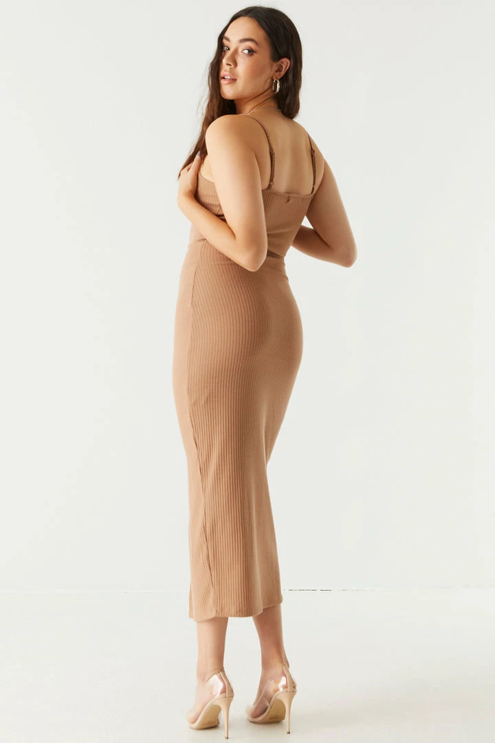 Stitches Ladies Ribbed Button Front Cami Maxi Dress Bodycon 8 Stitches Ladies Ribbed Button Front Cami Maxi Dress Bodycon