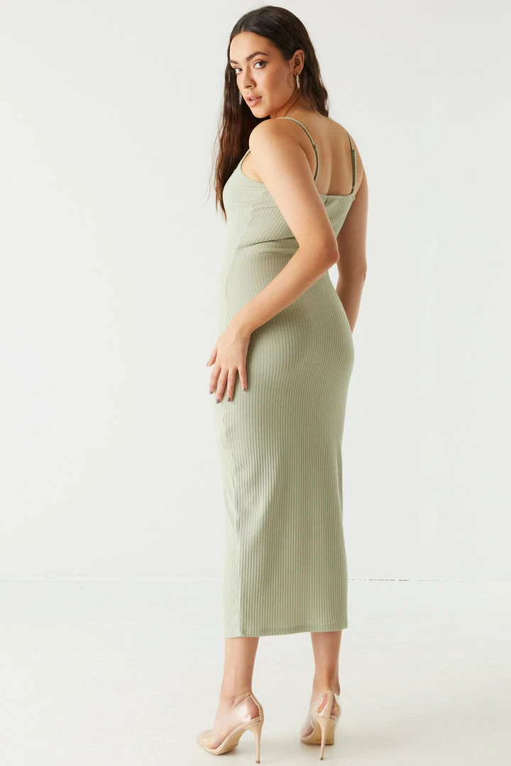 Stitches Ladies Ribbed Button Front Cami Maxi Dress Bodycon 2 Stitches Ladies Ribbed Button Front Cami Maxi Dress Bodycon