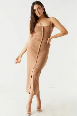 Stitches Ladies Ribbed Button Front Cami Maxi Dress Bodycon 18 Stitches Ladies Ribbed Button Front Cami Maxi Dress Bodycon