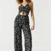Stitches Ladies Front Ruched Daisy Print Cut-Out Jumpsuit