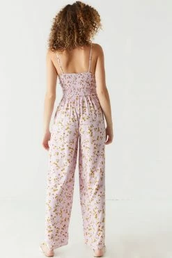 Stitches Ladies Front Ruched Bloom Print Cut-Out Jumpsuit