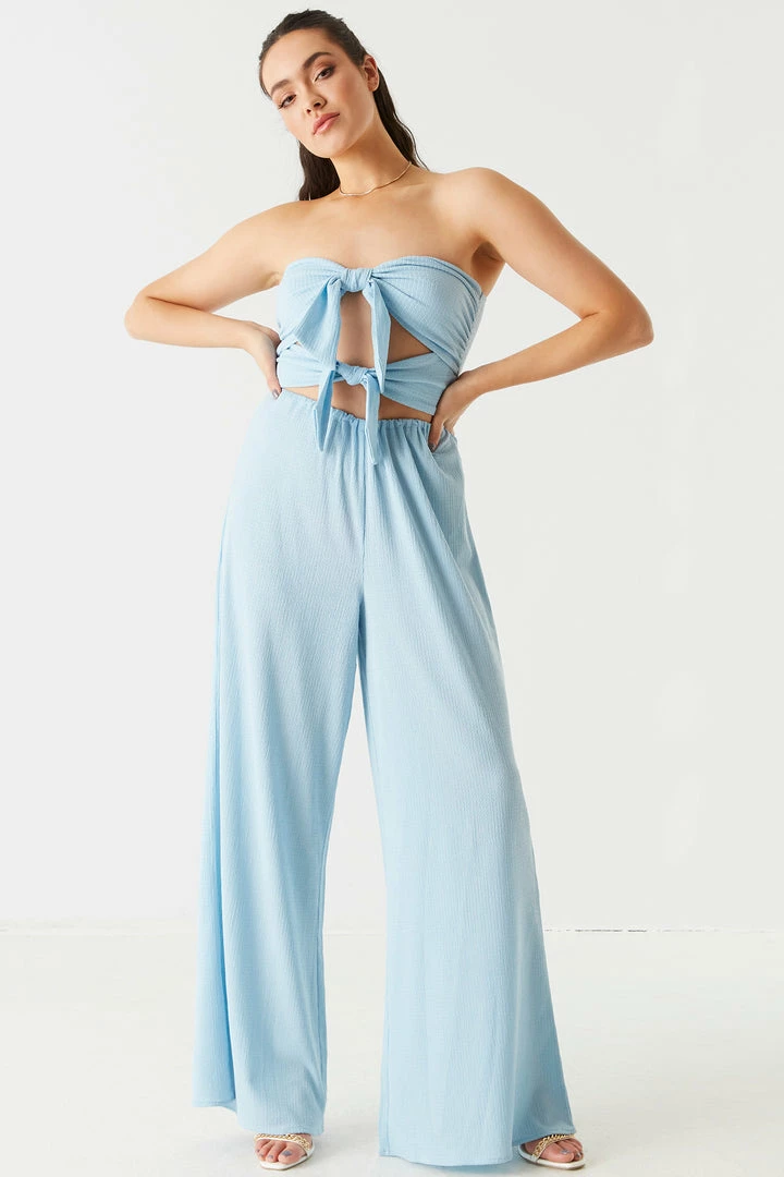 Stitches Ladies Double Knot Wide Leg Jumpsuit Jumpsuits + Rompers 5 Stitches Ladies Double Knot Wide Leg Jumpsuit Jumpsuits + Rompers