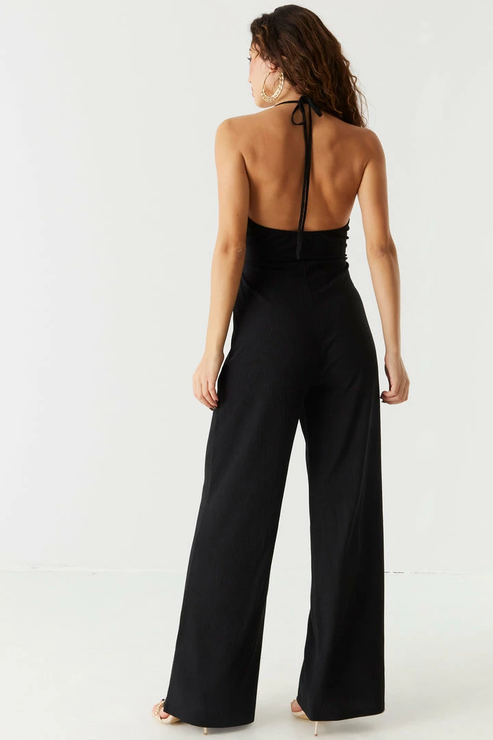Stitches Ladies Ruched Cut-Out Halter Wide Leg Jumpsuit Jumpsuits + Rompers 2 Stitches Ladies Ruched Cut-Out Halter Wide Leg Jumpsuit Jumpsuits + Rompers