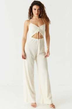 Stitches Ladies Ruched Cut-Out Halter Wide Leg Jumpsuit Jumpsuits + Rompers 10 Stitches Ladies Ruched Cut-Out Halter Wide Leg Jumpsuit Jumpsuits + Rompers