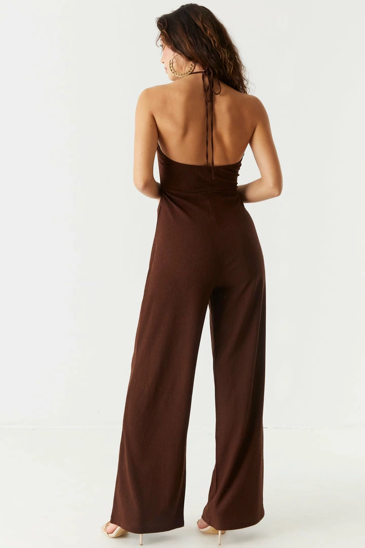 Stitches Ladies Ruched Cut-Out Halter Wide Leg Jumpsuit Jumpsuits + Rompers 6 Stitches Ladies Ruched Cut-Out Halter Wide Leg Jumpsuit Jumpsuits + Rompers