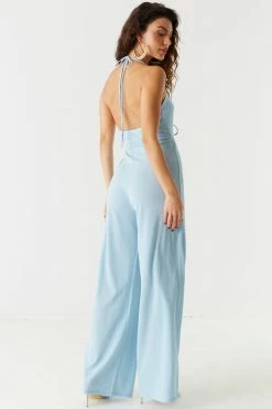 Stitches Ladies Ruched Cut-Out Halter Wide Leg Jumpsuit Jumpsuits + Rompers 15 Stitches Ladies Ruched Cut-Out Halter Wide Leg Jumpsuit Jumpsuits + Rompers