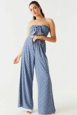 Stitches Ladies Double Knot Printed Wide Leg Jumpsuit