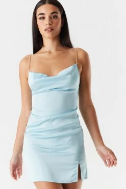 Stitches Ladies Satin Rhinestone Strap Slip Dress Bodycon