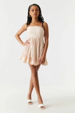 Stitches Ladies Floral Padded Self-Tie Babydoll Mini Dress 5 Stitches Ladies Floral Padded Self-Tie Babydoll Mini Dress