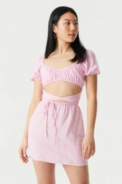 Stitches Ladies Ditsy Floral Print Cut-Out A-Line Milkmaid Mini Dress