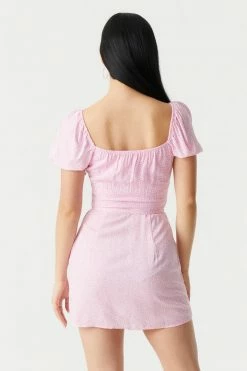 Stitches Ladies Ditsy Floral Print Cut-Out A-Line Milkmaid Mini Dress