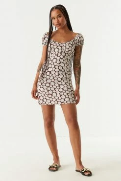 Stitches Ladies Bold Floral Print A-Line Milkmaid Dress