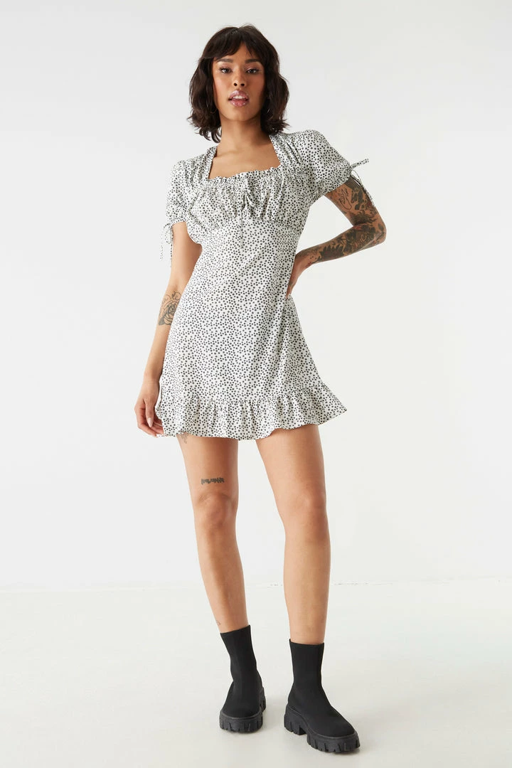 Stitches Ladies Micro Floral Print Self-Tie Halter Neck Milkmaid Dress Mini 3 Stitches Ladies Micro Floral Print Self-Tie Halter Neck Milkmaid Dress Mini