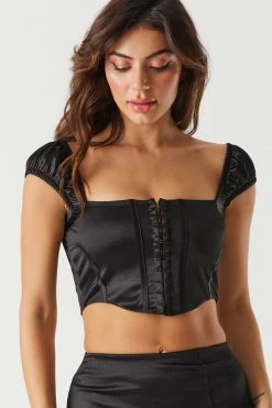 Stitches Ladies Satin Hook And Eye Corset Top 15 Stitches Ladies Satin Hook And Eye Corset Top