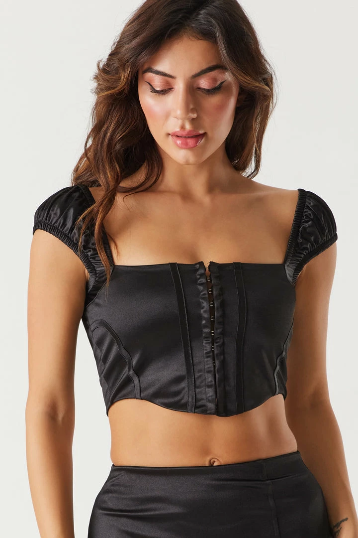 Stitches Ladies Satin Hook And Eye Corset Top 4 Stitches Ladies Satin Hook And Eye Corset Top