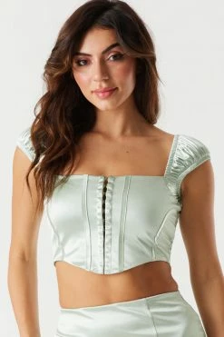Stitches Ladies Satin Hook And Eye Corset Top 18 Stitches Ladies Satin Hook And Eye Corset Top