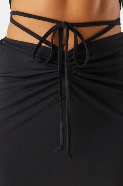 Stitches Ladies Bottoms Ruched Front Tie Waist Mini Skirt