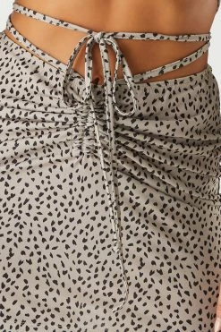 Stitches Ladies Printed Ruched Front Tie Waist Mini Skirt