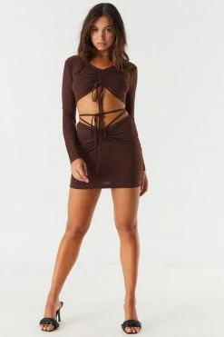 Stitches Ladies Tops Ruched Front Tie Long Sleeve Cropped Top 31 Stitches Ladies Tops Ruched Front Tie Long Sleeve Cropped Top