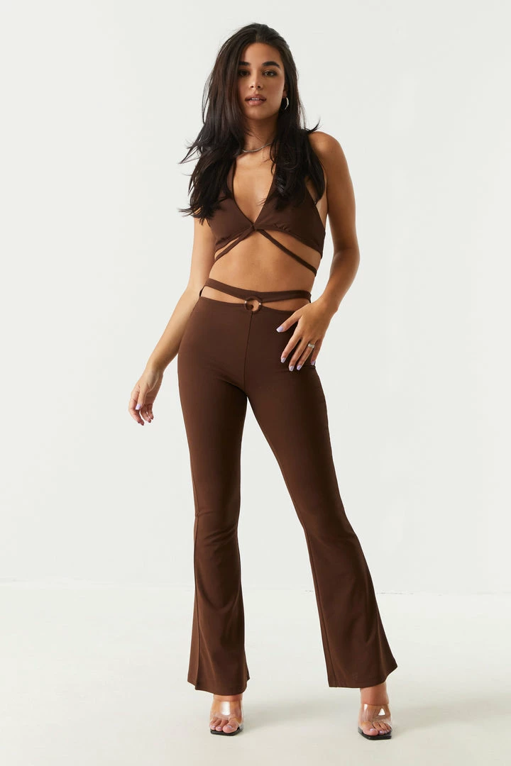 Stitches Ladies Bottoms Crepe Knit O-Ring Flare Pant 4 Stitches Ladies Bottoms Crepe Knit O-Ring Flare Pant