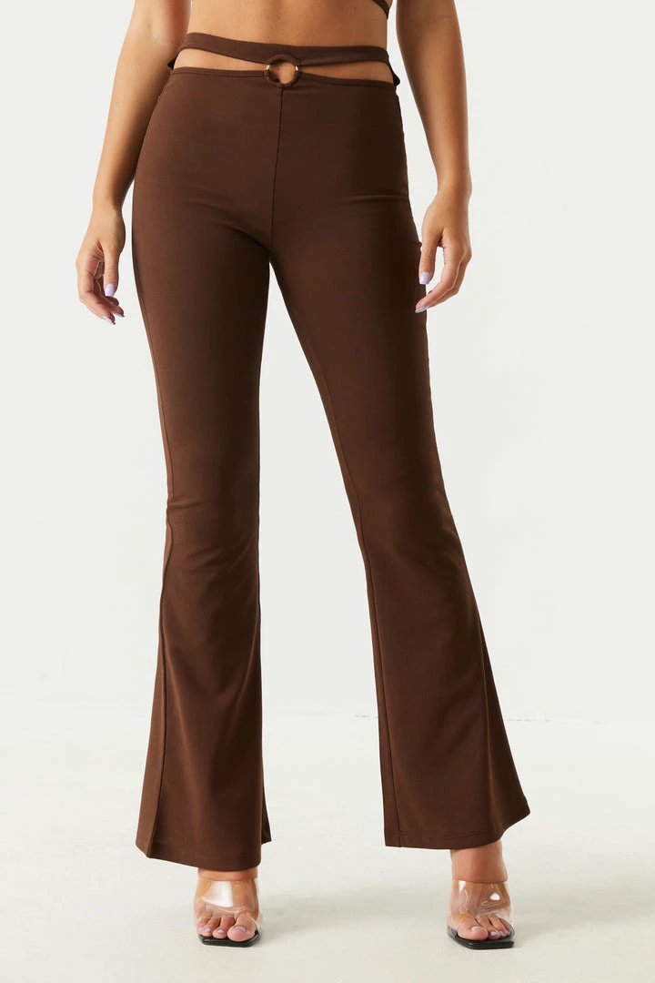 Stitches Ladies Bottoms Crepe Knit O-Ring Flare Pant 5 Stitches Ladies Bottoms Crepe Knit O-Ring Flare Pant