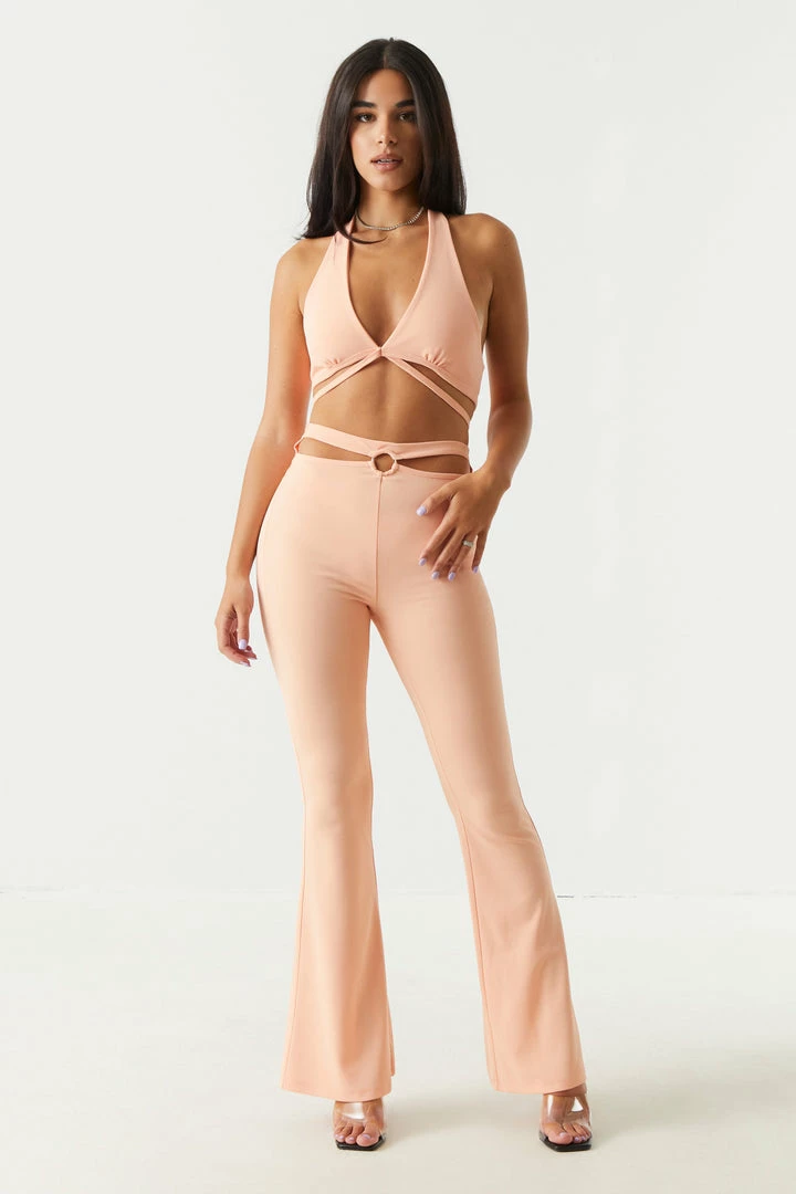 Stitches Ladies Bottoms Crepe Knit O-Ring Flare Pant 10 Stitches Ladies Bottoms Crepe Knit O-Ring Flare Pant