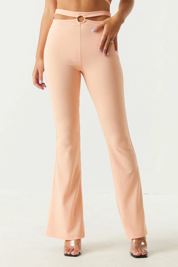 Stitches Ladies Bottoms Crepe Knit O-Ring Flare Pant 11 Stitches Ladies Bottoms Crepe Knit O-Ring Flare Pant