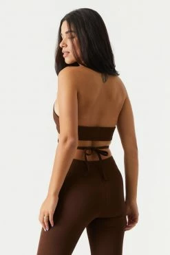 Stitches Ladies Crepe Knit Strappy Halter Neck Bra Top Tops